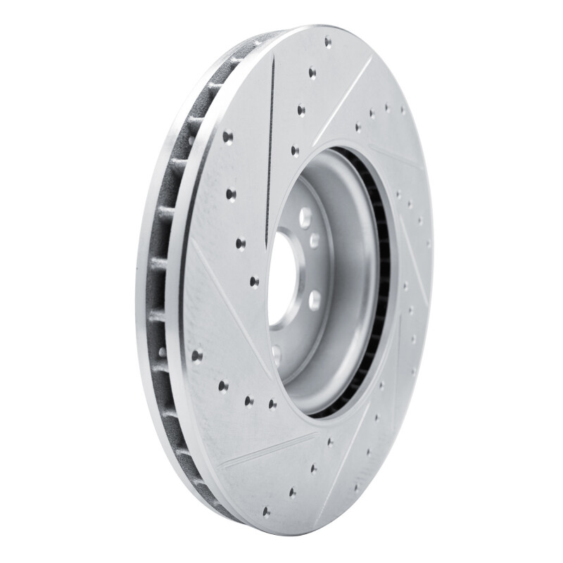 Mercedes-Benz GLE350 Brake Rotor (1) - Front Right - R1 Concepts - Drilled & Slotted - Silver - `20-`23